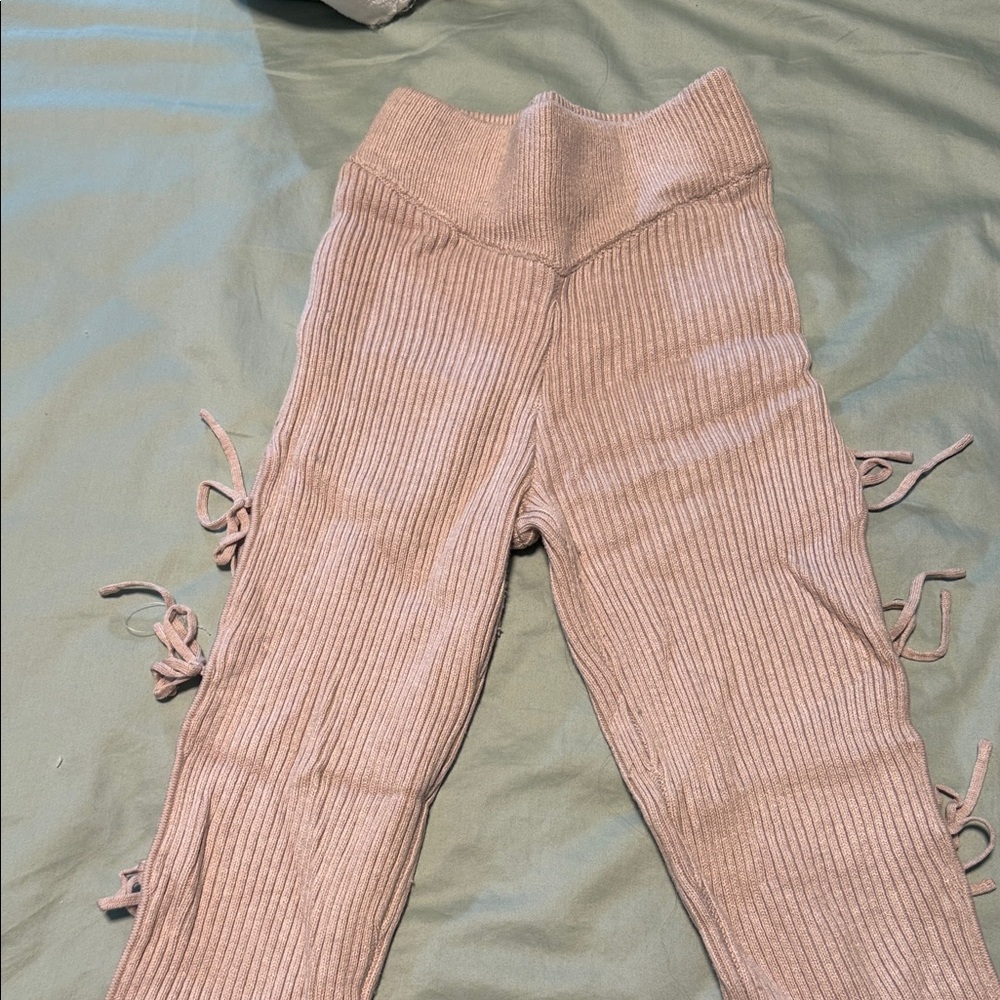 Maniere De Voir Ribbed Pants - Light Brown